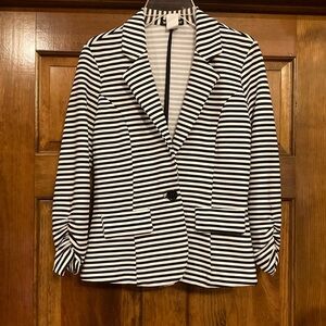 Small Wearever brand Black and White Striped Stretch Jacket